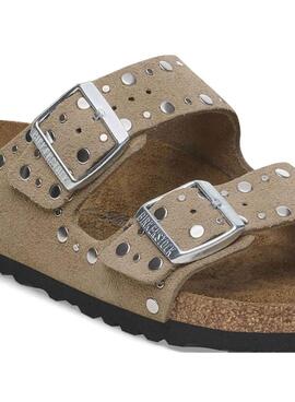 Sandalias Birkenstock Arizona Rivet beige para mujer
