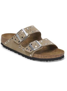 Sandalias Birkenstock Arizona Rivet beige para mujer