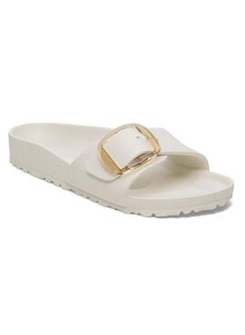 Sandalias Birkenstock Madrid Big Buckle blanco para mujer