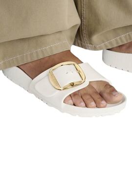 Sandalias Birkenstock Madrid Big Buckle blanco para mujer