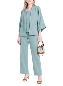 Chaqueta Naf Naf kimono verde para mujer
