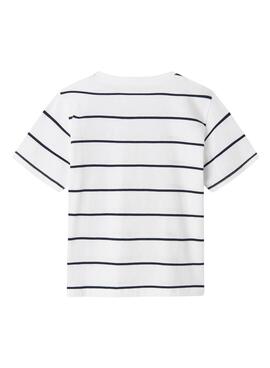 Camiseta Name It Jaben rayas blanco y marino niño