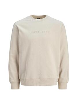 Sudadera Jack and Jones Corecharge beige para hombre