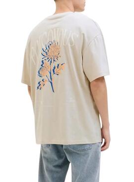 Camiseta Jack and Jones Charge beige para hombre