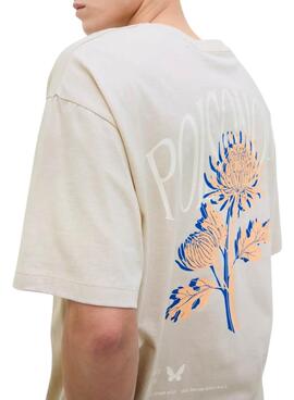 Camiseta Jack and Jones Charge beige para hombre