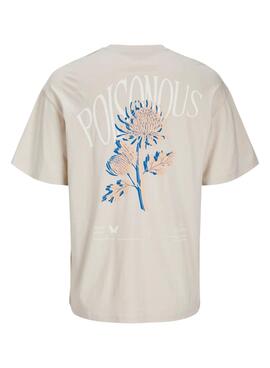 Camiseta Jack and Jones Charge beige para hombre