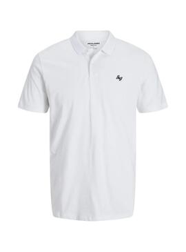 Polo Jack and Jones Jejersey blanco para hombre