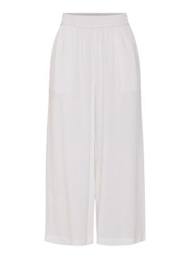 Pantalón Pieces Pia blanco para mujer