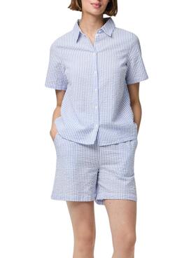 Camisa Pieces Sally azul para mujer