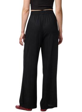 Pantalón Pieces Pia Wide negro para mujer