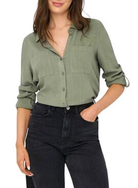 Camisa Only Yasmin verde para mujer