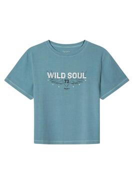 Camiseta Pepe Jeans Thais turquesa para niña