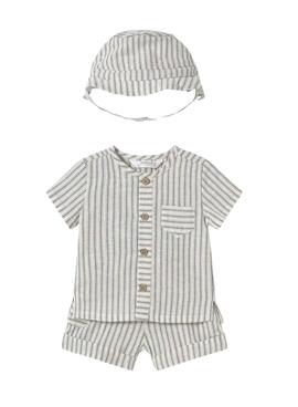 Conjunto Mayoral camisa y short rayas para bebé