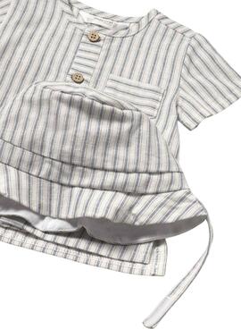 Conjunto Mayoral camisa y short rayas para bebé