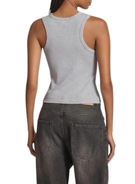 Camiseta Calvin Klein Jeans Woven Label gris para mujer
