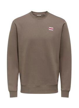 Sudadera Only and Sons Dawson marrón para hombre