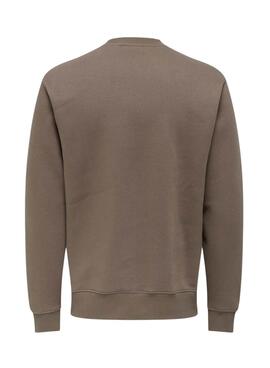 Sudadera Only and Sons Dawson marrón para hombre