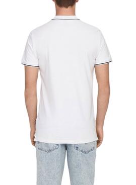 Polo Only and Sons Fletcher blanco para hombre