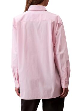 Camisa Calvin Klein Jeans Poplin oversize rosa para mujer