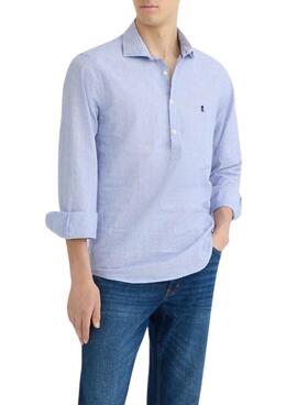 Polera El Pulpo Oxford milrayas azul para hombre