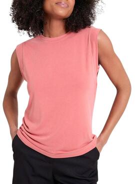 Camiseta Naf Naf Tomette coral para mujer