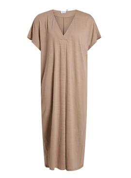 Vestido Vila Vibrielle camel para mujer