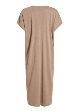 Vestido Vila Vibrielle camel para mujer