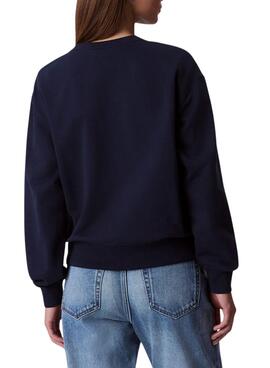 Sudadera Calvin Klein Jeans Monologo azul para mujer