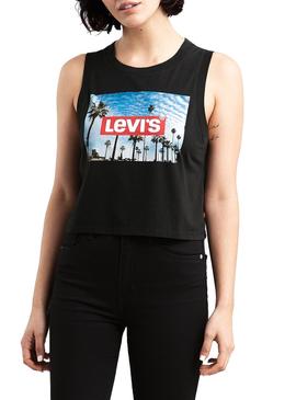 Camiseta Levis Graphic Crop Negra Mujer