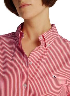 Camisa Tommy Jeans Poplin rayas para mujer