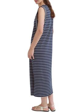 Vestido Vila Viveriana rayas marino para mujer