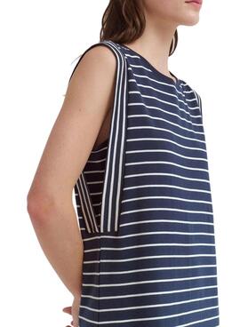 Vestido Vila Viveriana rayas marino para mujer