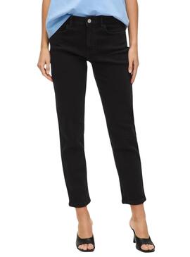 Pantalón vaquero Vila Vialice negro para mujer