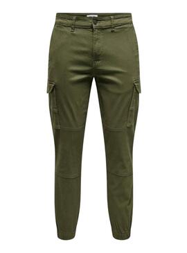 Pantalón Only and Sons Carter cargo verde para hombre