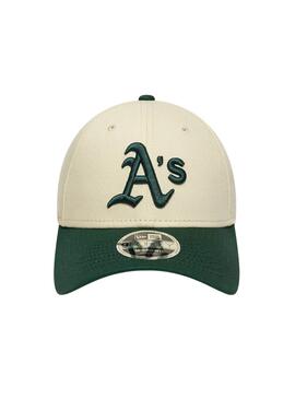 Gorra New Era Oakland Athletics beige y verde