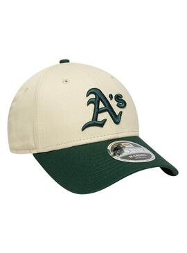 Gorra New Era Oakland Athletics beige y verde