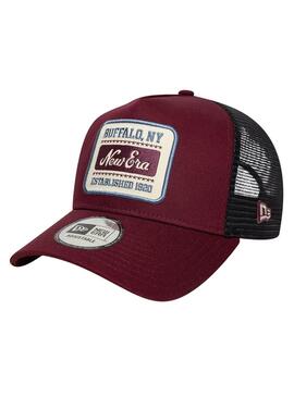 Gorra New Era Patch 9Forty Trucker granate para hombre
