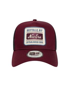 Gorra New Era Patch 9Forty Trucker granate para hombre