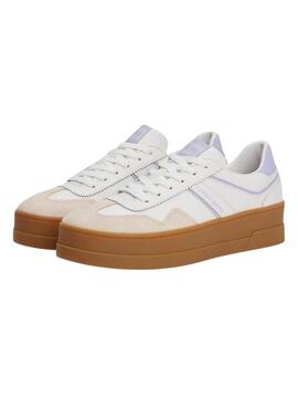 Zapatillas Tommy Jeans The Greenwich Platform blanco y lila para mujer