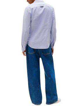 Camisa Tommy Jeans Oxford slim azul para hombre