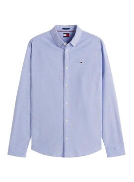 Camisa Tommy Jeans Oxford slim azul para hombre
