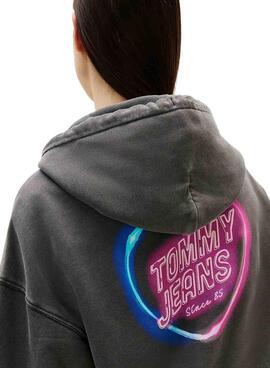 Sudadera Tommy Jeans Neon gris para mujer