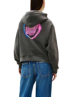 Sudadera Tommy Jeans Neon gris para mujer