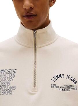 Sudadera Tommy Jeans New York beige para hombre