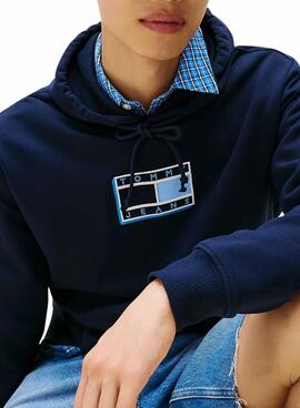 Sudadera Tommy Jeans Pop azul marino para hombre