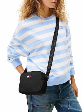 Bolso Tommy Jeans Essential Daily Crossover azul marino para mujer