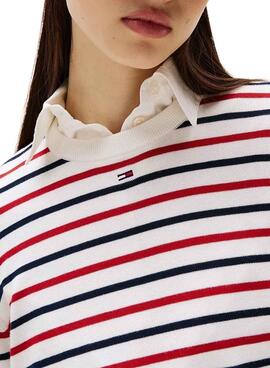 Jersey Tommy Jeans Essential Crew rayas para mujer