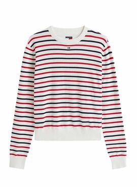 Jersey Tommy Jeans Essential Crew rayas para mujer