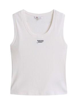Camiseta Tommy Jeans Tank blanco para mujer