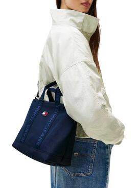 Bolso Tommy Jeans Daily Mini Tote azul marino para mujer